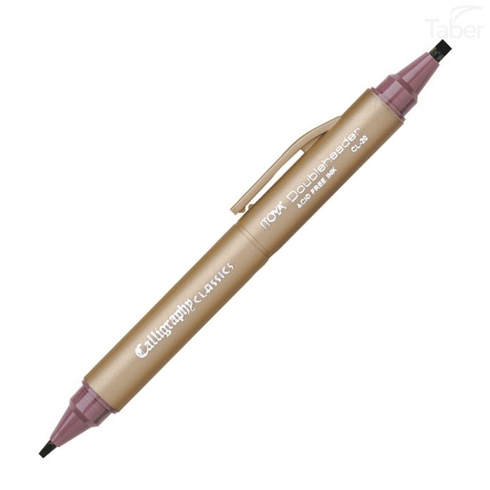 Itoya Doubleheader Calligraphy Classics Marker, Cabernet 3.0mm and 1.5mm