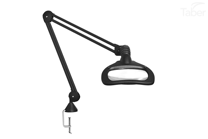 Luxo WAVE LED ESD, 45" arm, 5-D lens, and edge clamp mount, black