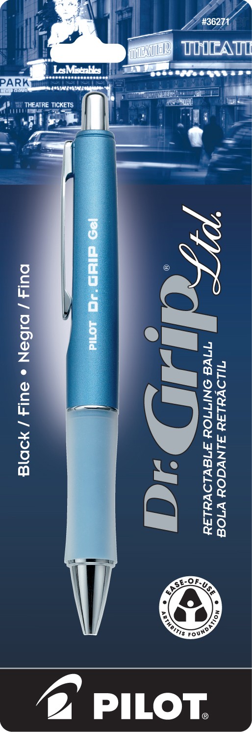Pilot BDGL7 Dr. Grip Ltd. Gel-Rollerball, Fine, Ice Blue