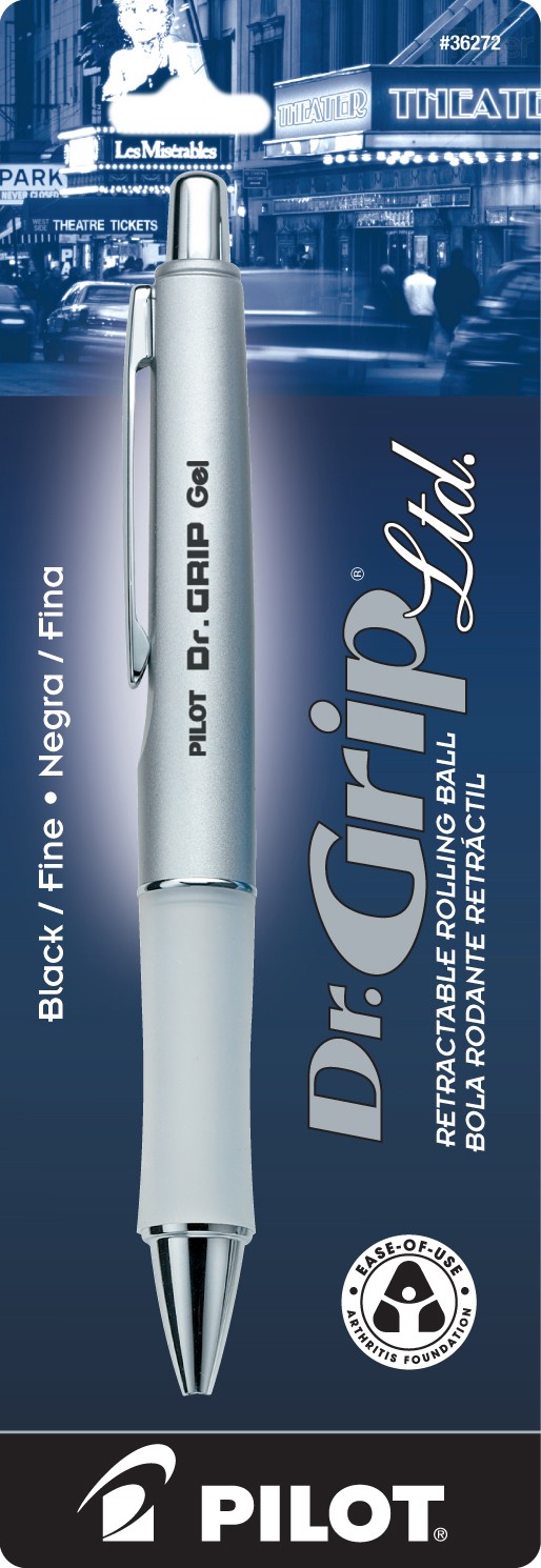Pilot BDGL7 Dr. Grip Ltd. Gel-Rollerball, Fine, Platinum