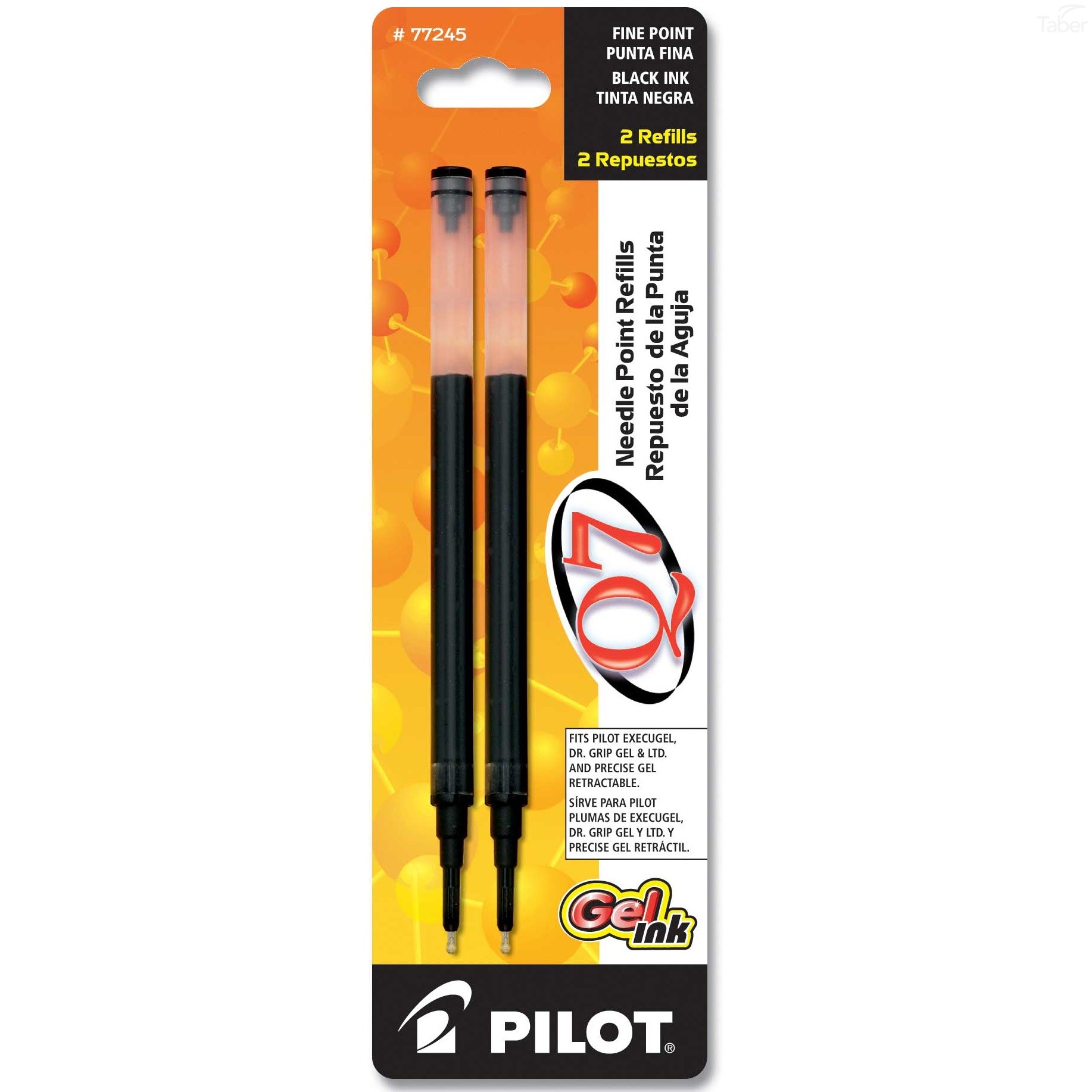 Pilot BGN7R Q7 Needle Point Gel Ink Refills, Black