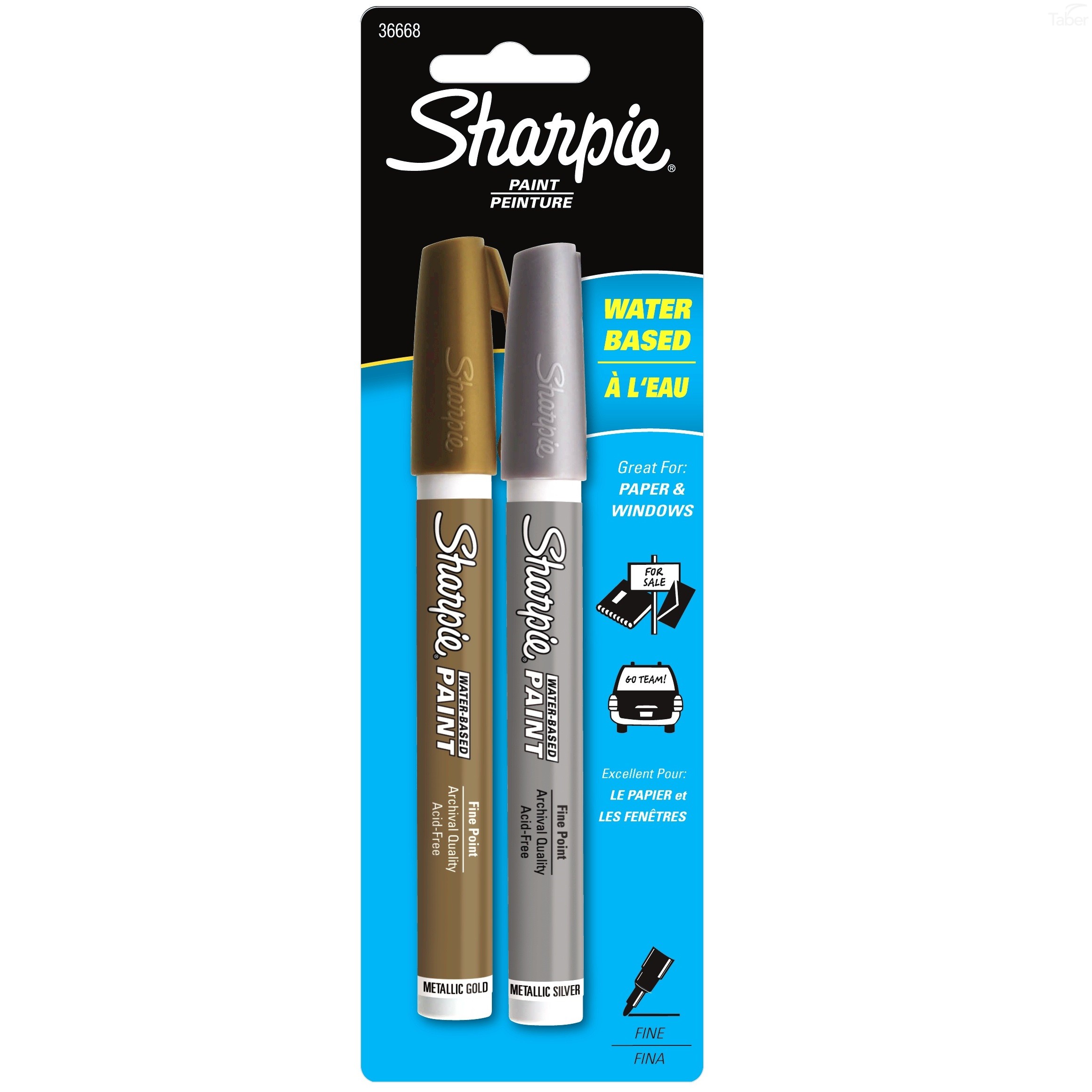 Sharpie Poster Paint, Water Base 2CD Gold Silver Fine