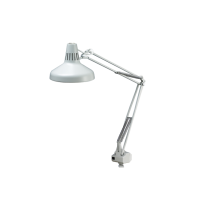 Luxo LC Series Combo Fluorescent/Incandescent Task Light, LC light, 45' Clamp Mount, Light Grey