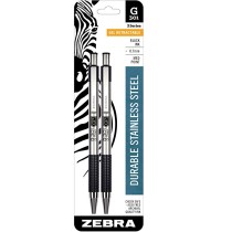 Zebra 41312 G-301 Stainless Steel Retractable Gel Pen